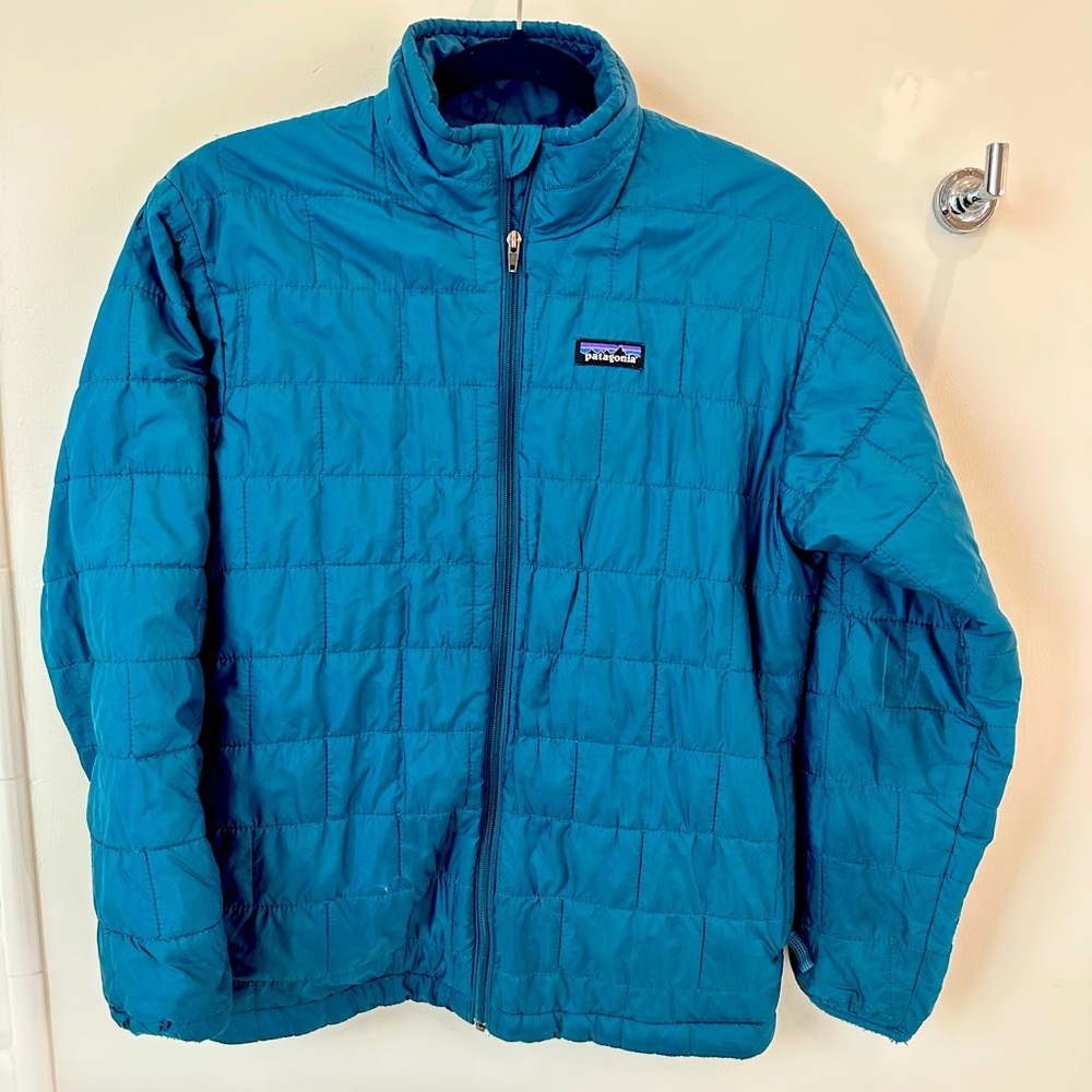 Patagonia Nano zipper jacket. In dark Teal size L/12 kids Unisex